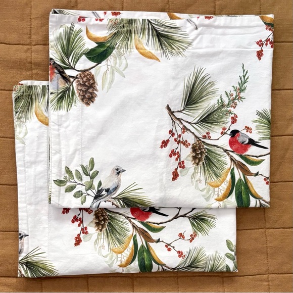 Pottery Barn Winter Pine Birds Standard Pillow Shams - Set of 2 - Picture 2 of 10